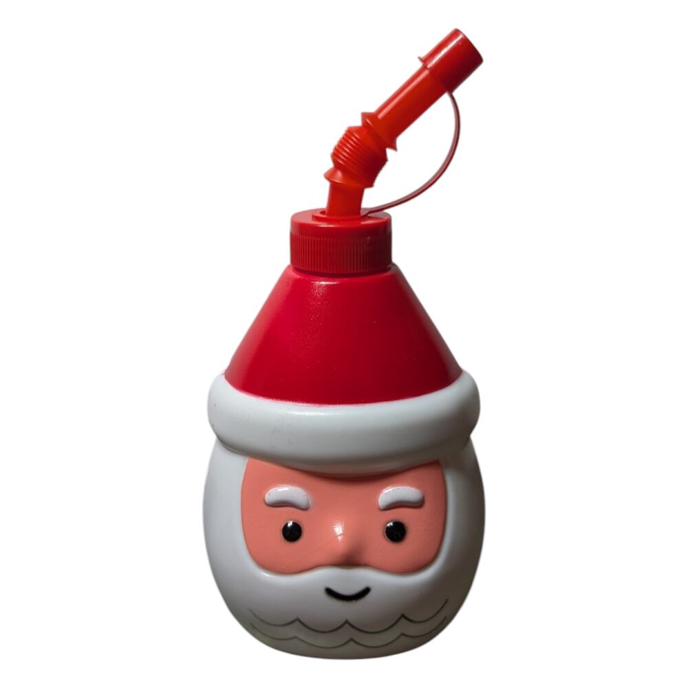 Holiday Time Plastic Santa Sippy Cup Shaped Like Santa Claus NWT